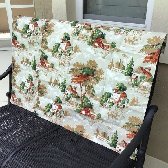 SET OF 2 Farm Rustic Look Vinyl Rod Pocket Curtain Panels 35x33.5 Cabin Vintage - Picture 1 of 12